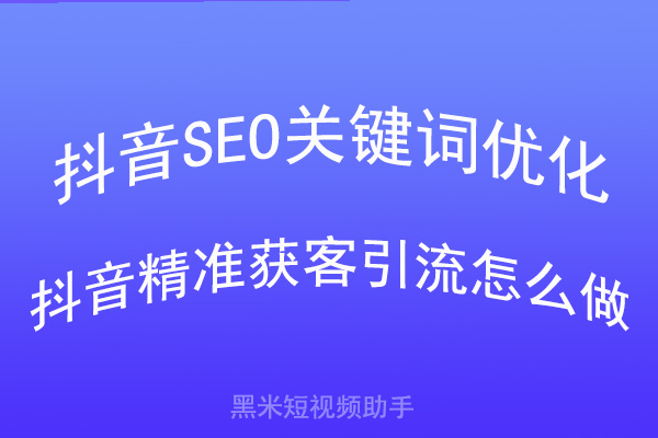 抖音SEO关键词优化：抖音精准获客引流怎么做？
