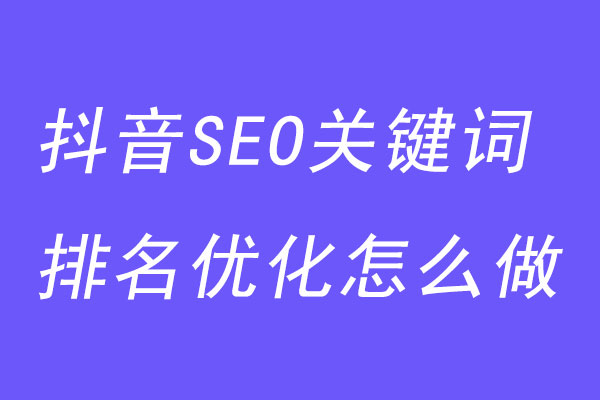 抖音短视频SEO优化