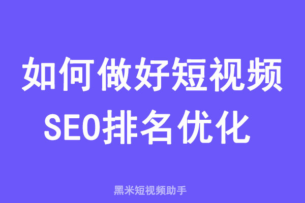 如何做好短视频SEO排名优化