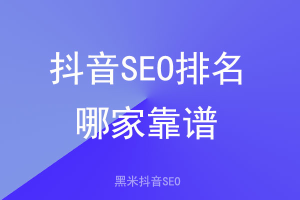 抖音SEO排名哪家靠谱