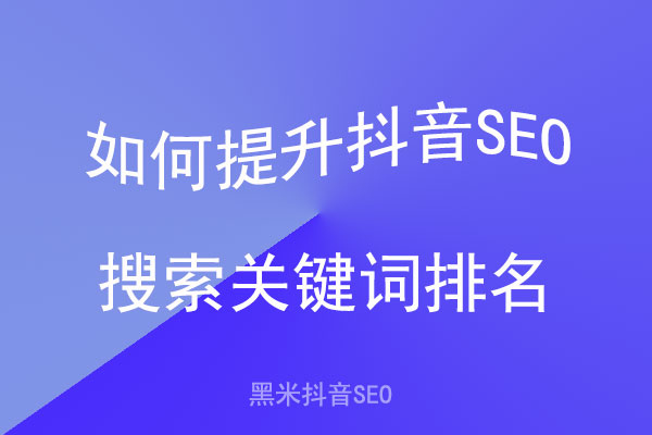 如何提升抖音SEO搜索关键词排名