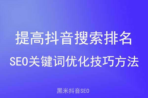 提高抖音搜索排名，SEO关键词优化技巧方法