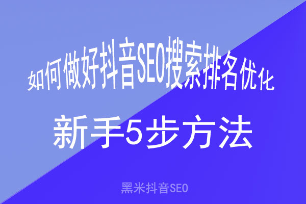 如何做好抖音SEO搜索排名优化？新手5步方法